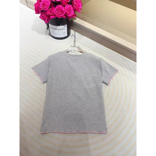 Áo phông cotton cổ tròn cộc tay viền chỉ hồng hình mèo form babytee #21053