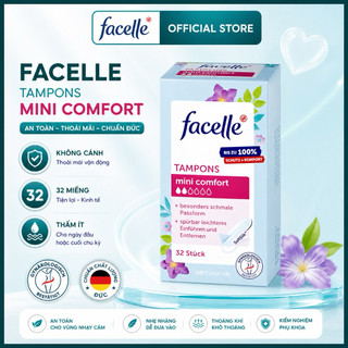 Băng vệ sinh Tampon Facelle đầy đủ size hàng nhập khẩu Đức thấm hút tốt, đi bơi được