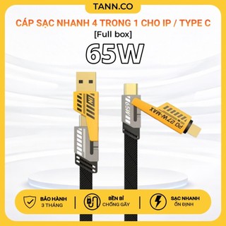 Cáp sạc nhanh 4-in-1 đa năng pd 65w (dây kéo hai đầu)