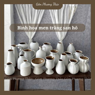 Bình hoa Bát Tràng men trắng SAN HÔ cao cấp nhiều kiểu dáng
