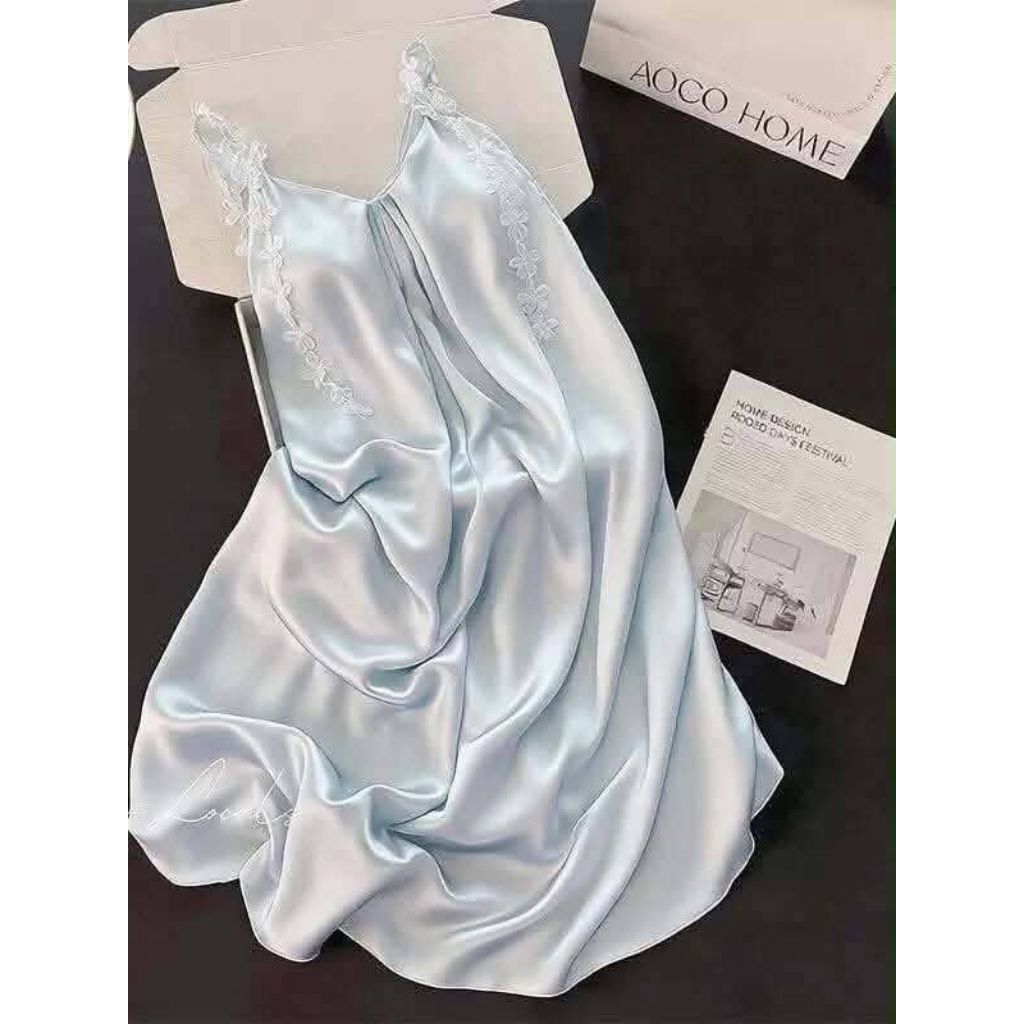 Váy 2 dây lụa kèm đệm ngực ( hàng qc)