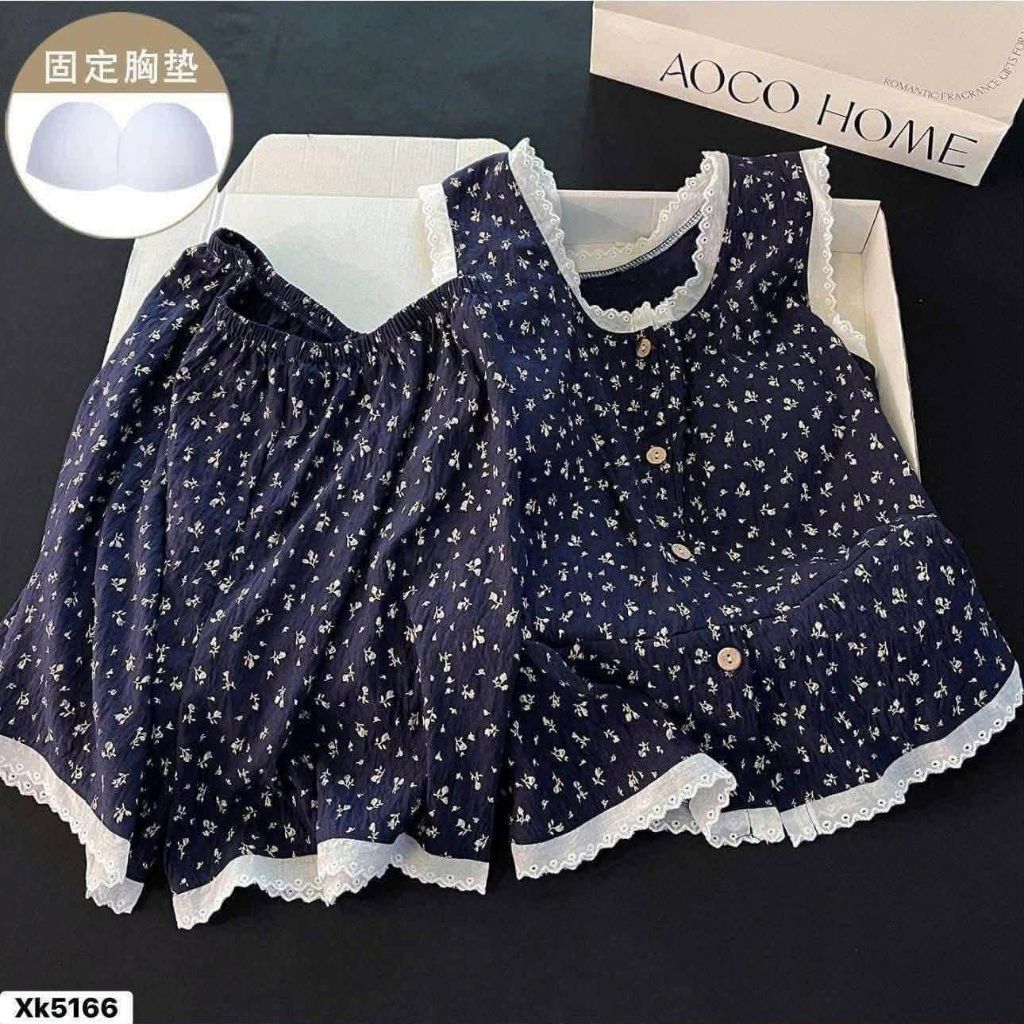 Bộ ba lỗ hoa nhí pha ren ( hàng qc)