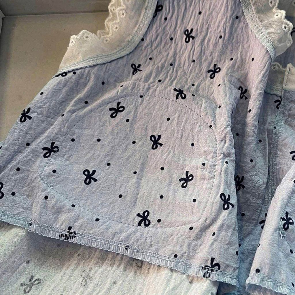 Bộ ba lỗ hoa nhí pha ren ( hàng qc)