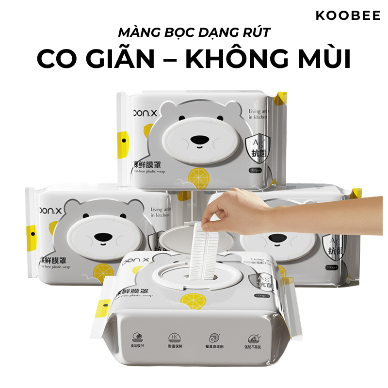 Hộp 100 Màng Bọc Thực Phẩm Dạng Rút, Nhựa PE Siêu Dai Cao Cấp Không Mùi, Chống Bụi An Toàn Tiện Lợi | 165