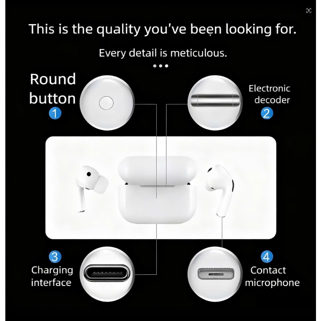 Tai Nghe Không Dây Bluetooth Pro 2 Bass Căng Chống Ồn Định Vị Google Map, Đổi Tên, Cảm Ứng