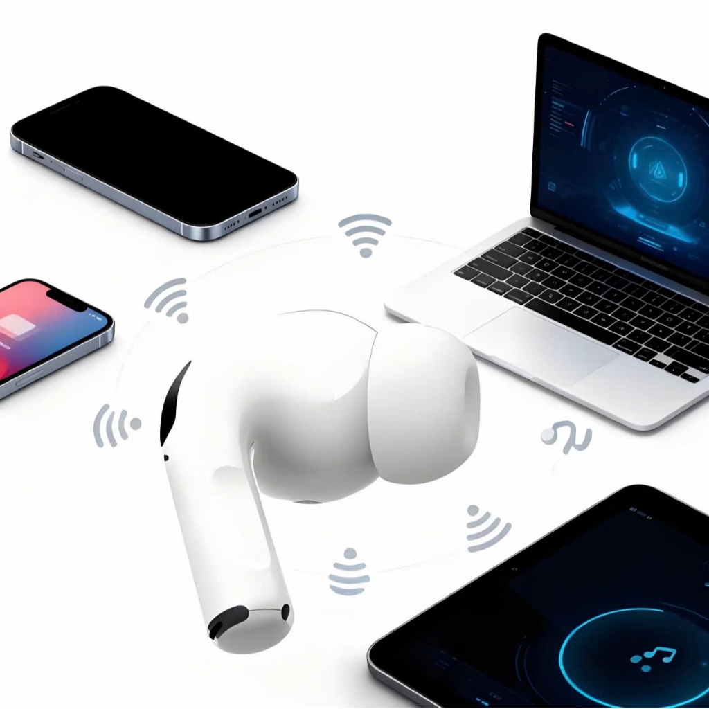 Tai Nghe Không Dây Bluetooth Pro 2 Bass Căng Chống Ồn Định Vị Google Map, Đổi Tên, Cảm Ứng