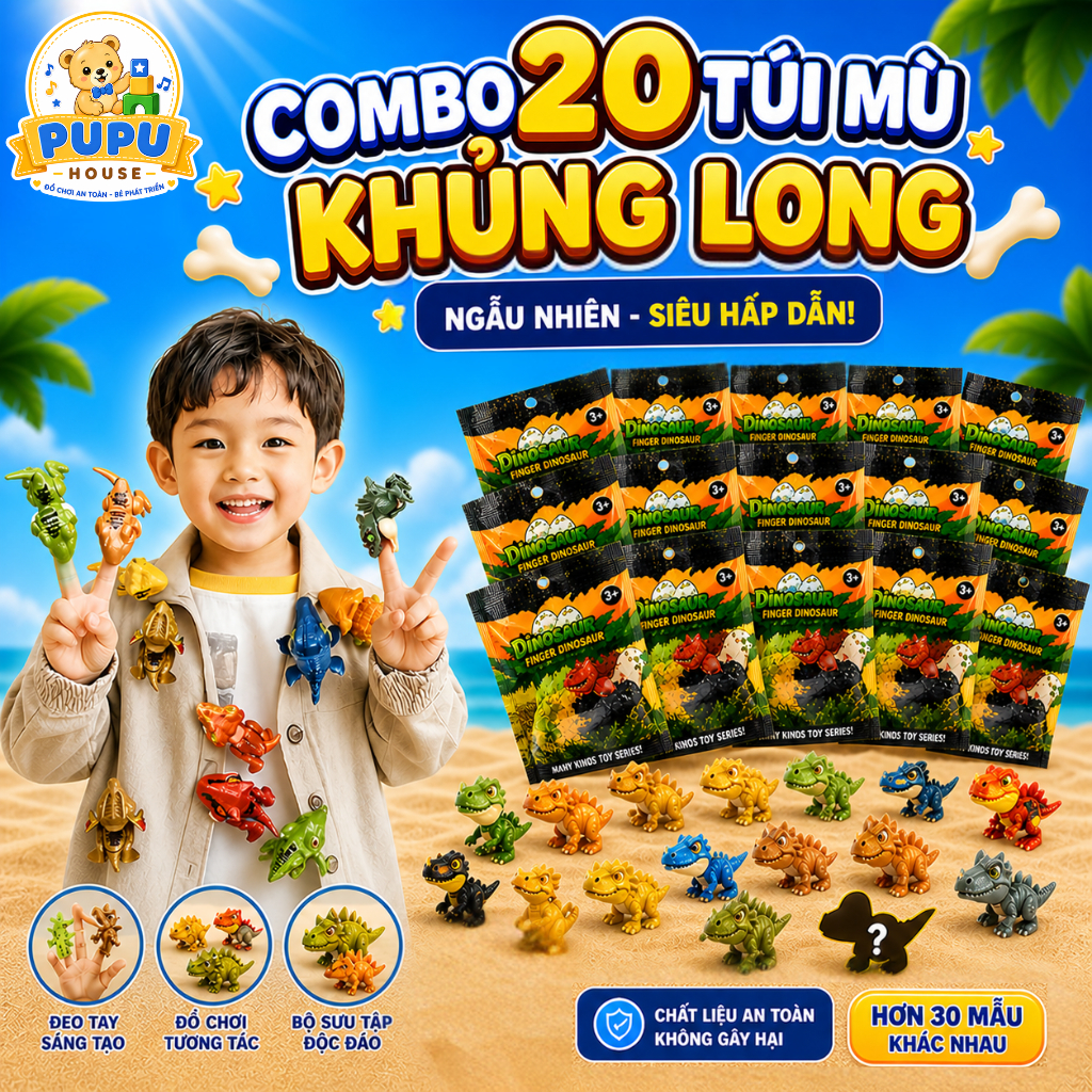 Túi Mù Khủng Long Khủng Long Đồ Chơi Khủng Long Cắn Ngón Tay Túi Mù Nhân Phẩm Khủng Long Mini Động Vật - PUPU HOUSE
