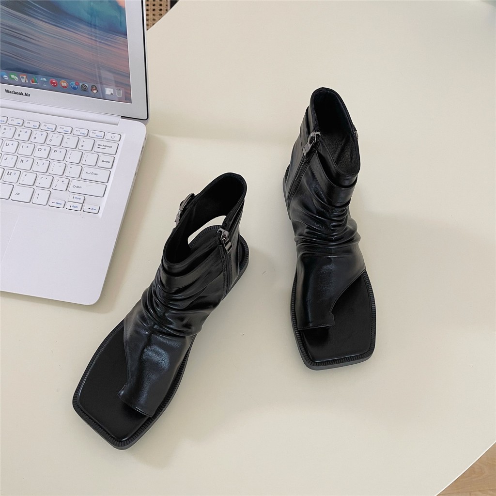 [Chính hãng] Giày sandal chiến binh nữ KAILI xỏ ngón khóa cài basic sang trọng, giày boot nữ B03 - Laylalay.n