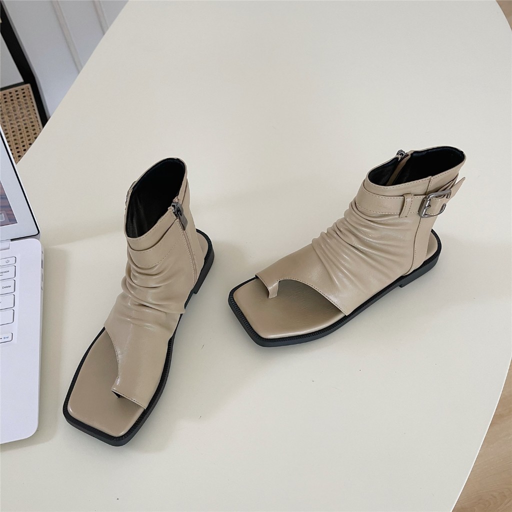 [Chính hãng] Giày sandal chiến binh nữ KAILI xỏ ngón khóa cài basic sang trọng, giày boot nữ B03 - Laylalay.n
