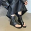 Giày sandal chiến binh nữ CAILUOYA xỏ ngón khóa kéo 3cm basic sang trọng, giày boot nữ B52 - Laylalay.n