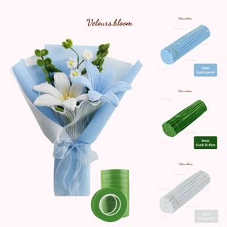 [Velours.bloom] Set DIY Hoa Kẽm Nhung Pastel Hàn Quốc - Full Nguyên Liệu Làm Hoa Lily Quà Tặng Thủ Công