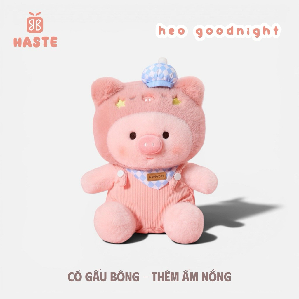 Gấu Thú Bông Bé Heo Sleepy Goodnight Bận Pijama Đồ Ngủ Yếm Quà Tặng Độc Đáo Lông Xù Siêu Mềm Mịn Siêu Dễ Thương