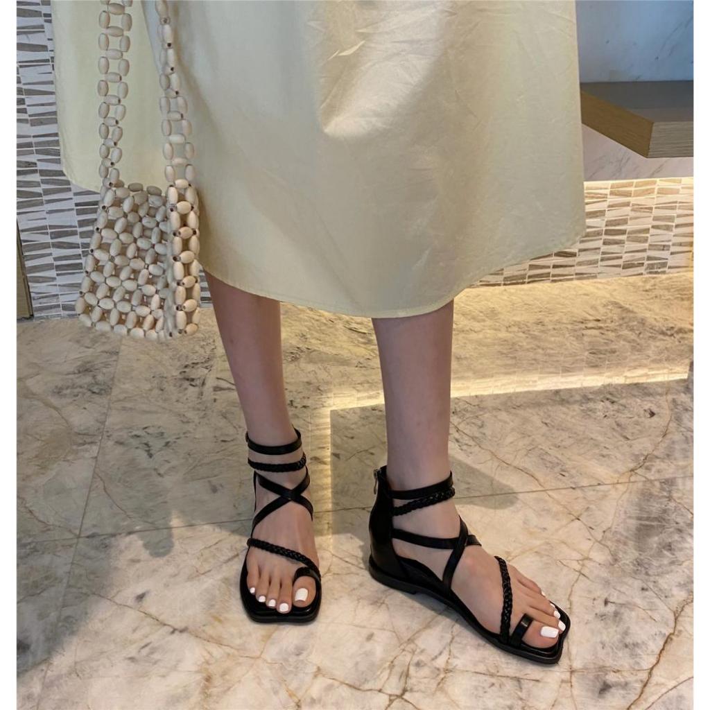 [Chính hãng] Giày sandal chiến binh nữ KAILI xỏ ngón basic sang trọng đế độn, giày dây nữ NH03 - Laylalay.n