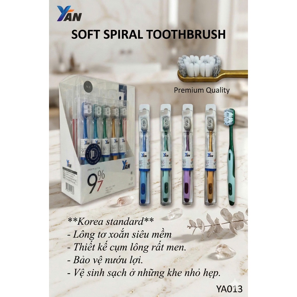 BÀN CHẢI ĐÁNH RĂNG LÔNG MỀM CAO CẤP HÀN QUỐC – LÀM SẠCH KẼ RĂNG, BẢO VỆ NƯỚU AN902,YA013,CM21,V170