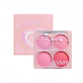 Bảng phấn má 4 ô thương hiệu SVMY phù hợp cho các nàng với tone hồng siêu xinh, dễ thương