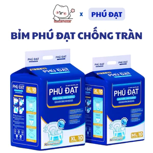 COMBO 50 Miếng/20 Miếng Bỉm Dán Phú Đạt CHỐNG TRÀN Cho Người Già Size XL ML Bỉm Phú Đạt Có Vách Ngăn