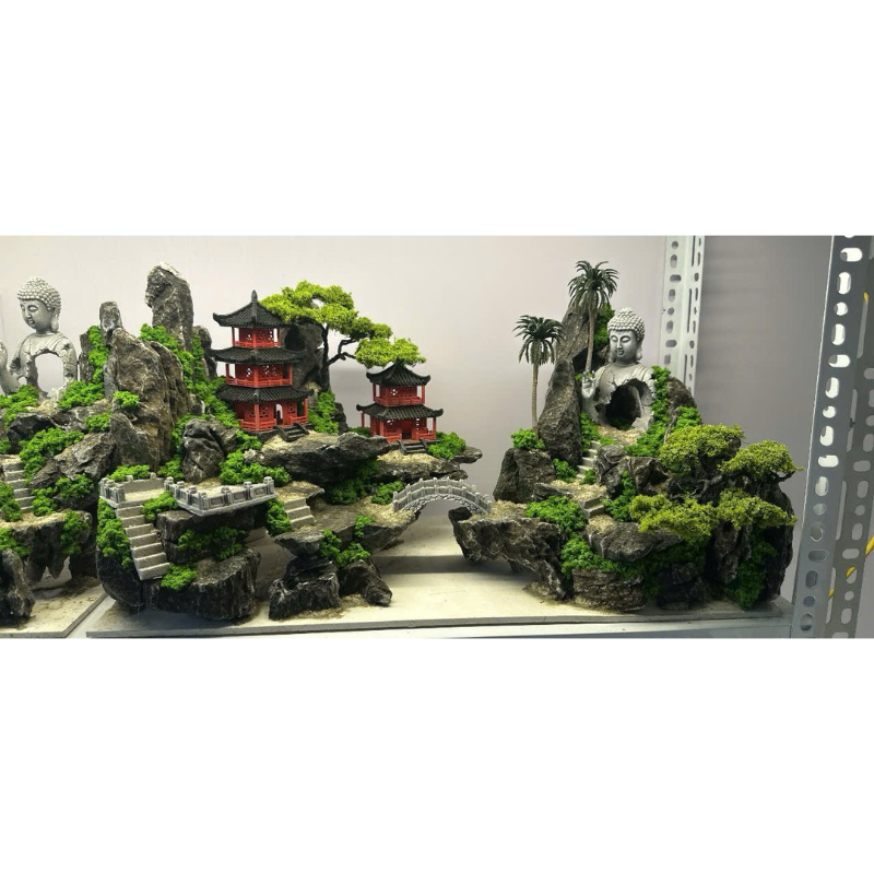 Combo 6 Chùa Mini Kèm Bóng Đèn decor tiểu cảnh,layout bể cá