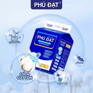 COMBO 50 Miếng/20 Miếng Bỉm Dán Phú Đạt CHỐNG TRÀN Cho Người Già Size XL ML Bỉm Phú Đạt Có Vách Ngăn