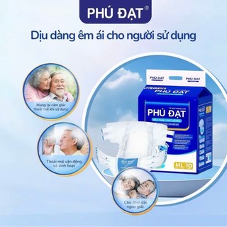 COMBO 50 Miếng/20 Miếng Bỉm Dán Phú Đạt CHỐNG TRÀN Cho Người Già Size XL ML Bỉm Phú Đạt Có Vách Ngăn