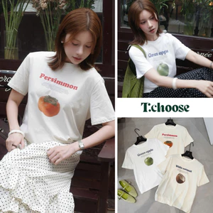 Áo thun họa tiết trái cây, áo phông rộng cộc tay 89233 TCHOOSE