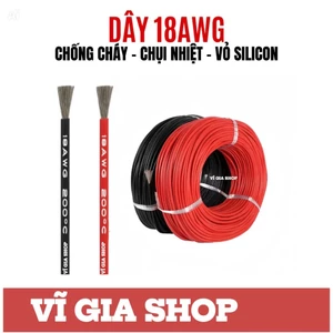 Dây Điện Silicon 18AWG Lõi 1.19mm Chịu Nhiệt 200 Độ Chống Cháy Chịu Tải Nguồn Khối Pin - Vĩ Gia Shop