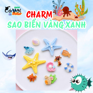 SET CHARM SAO BIỂN SÒ ỐC RÙA SỨA CUA CÁ THUYỀN TRANG TRÍ DÉP CROCS JIBBITZ NHỰA RESIN DỄ THƯƠNG CAO CẤP