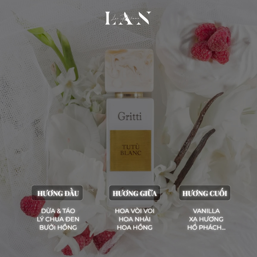 [LAN] Nước hoa Nữ Gritti Tutu Blanc EDP Mini 15ml