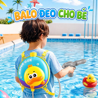 Balo súng nước cho bé đi biển, Đồ chơi mùa hè bắn tia, Súng nước đeo lưng cho bé, Balo súng nước hoạt hình