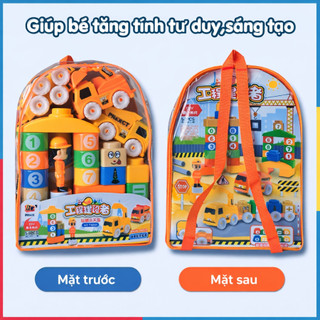 Bộ Đồ Chơi Túi Lắp Ráp Công Trường, Túi Xếp Hình Công Trình, Túi Xếp Hình Cảnh Sát, Qùa tặng cho bé