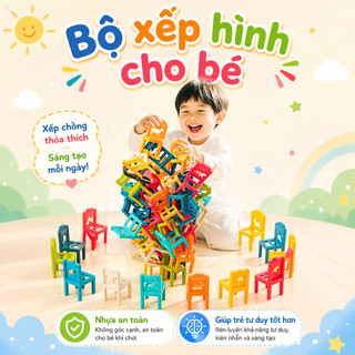 Bộ xếp hình ghế nhựa cho bé giúp phá triển tư duy và khéo tay, Đồ chơi phát triển trí não cho bé