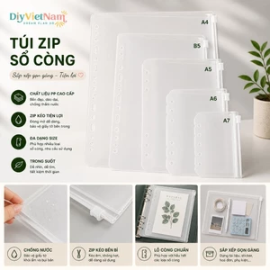 Túi Zip Planner – Túi Đựng Sticker, Phụ Kiện – Sổ Còng A4/B5/A5/A6/A7