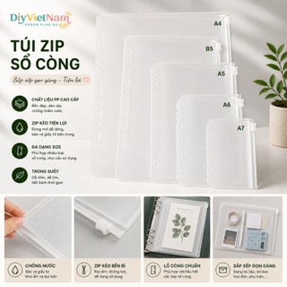 Túi Zip Planner – Túi Đựng Sticker, Phụ Kiện – Sổ Còng A4/B5/A5/A6/A7