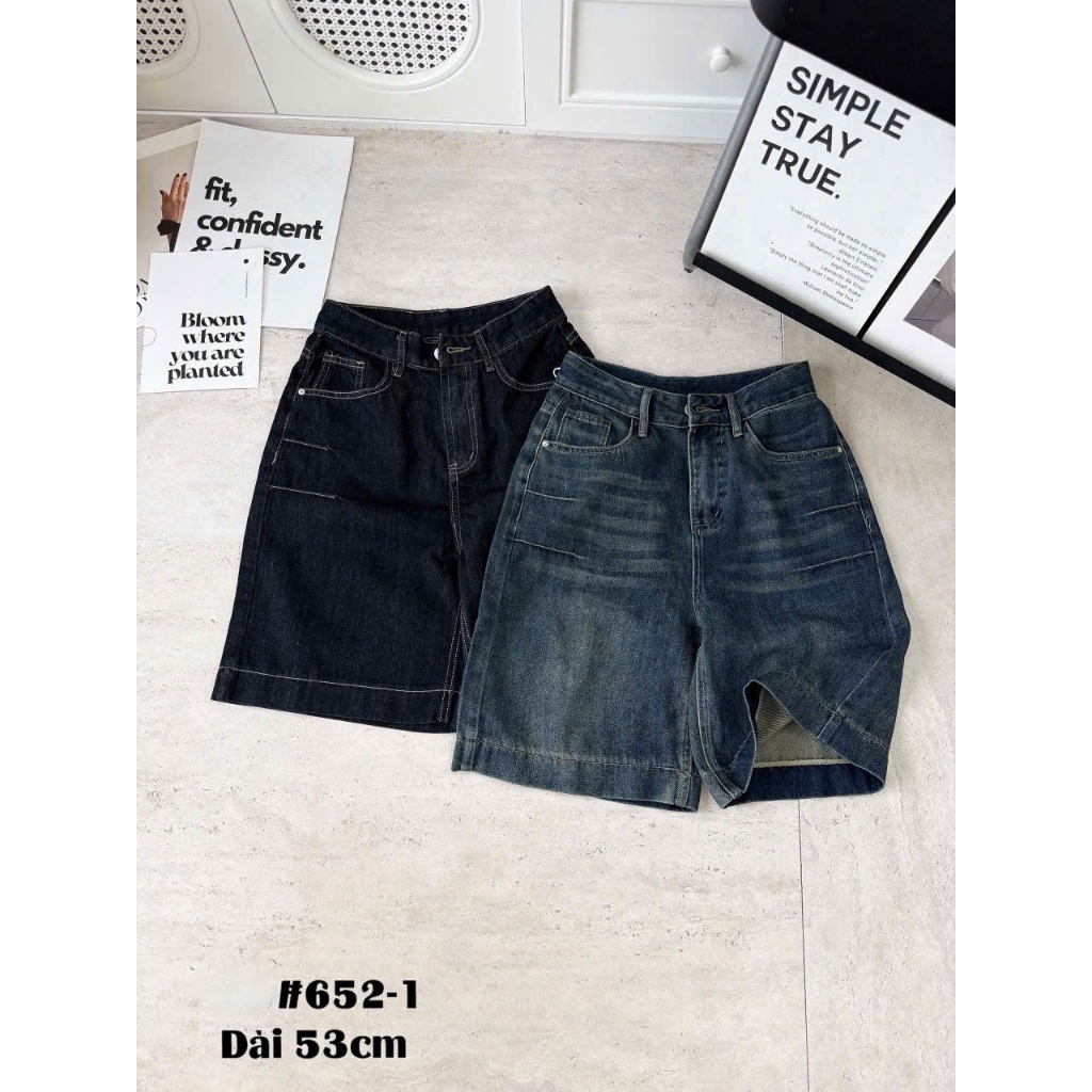 [Sẵn/QC] Quần Sooc Jeans Nữ Dáng Ngố Lửng Basic Dễ Phối Chất Mềm #652