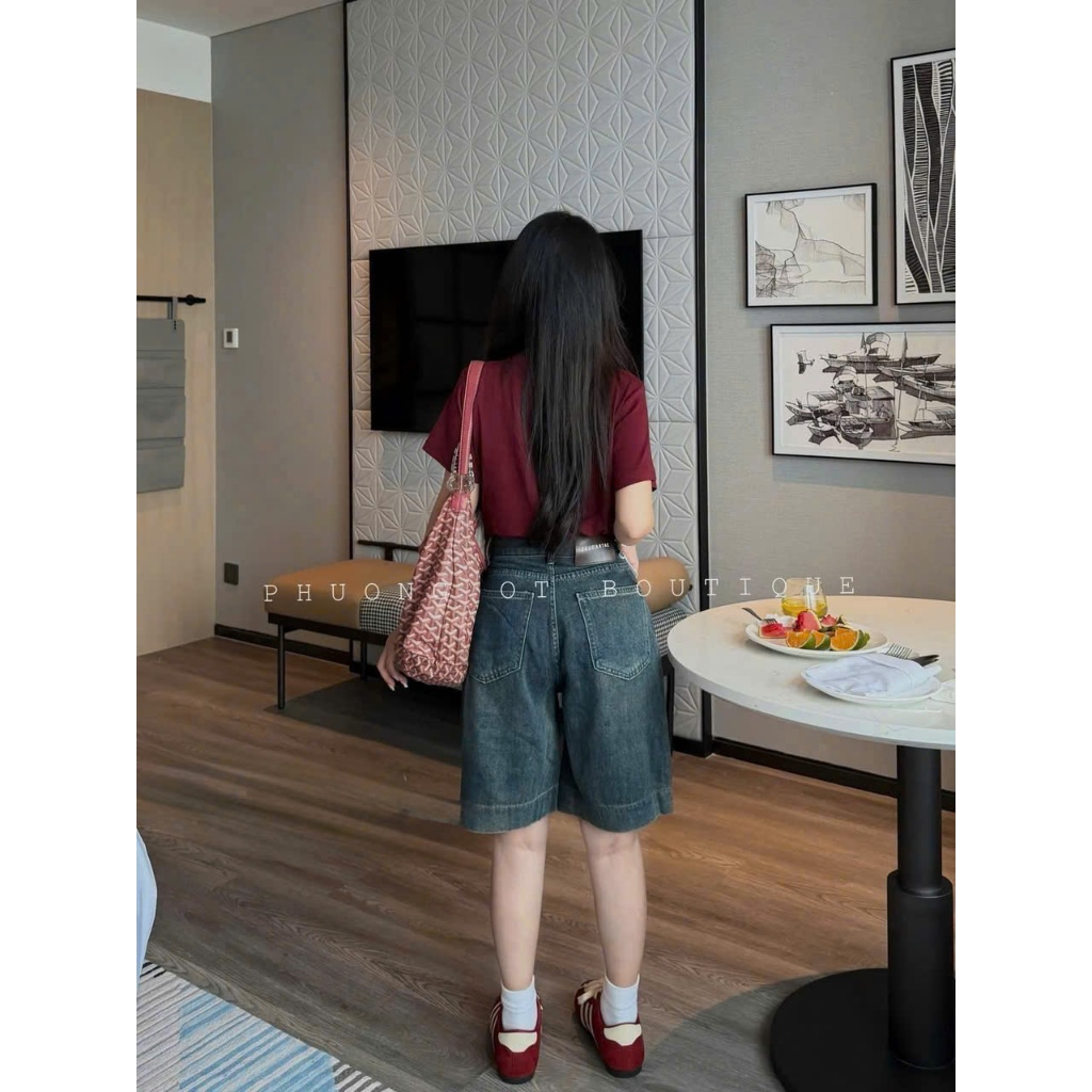 [Sẵn/QC] Quần Sooc Jeans Nữ Dáng Ngố Lửng Basic Dễ Phối Chất Mềm #652