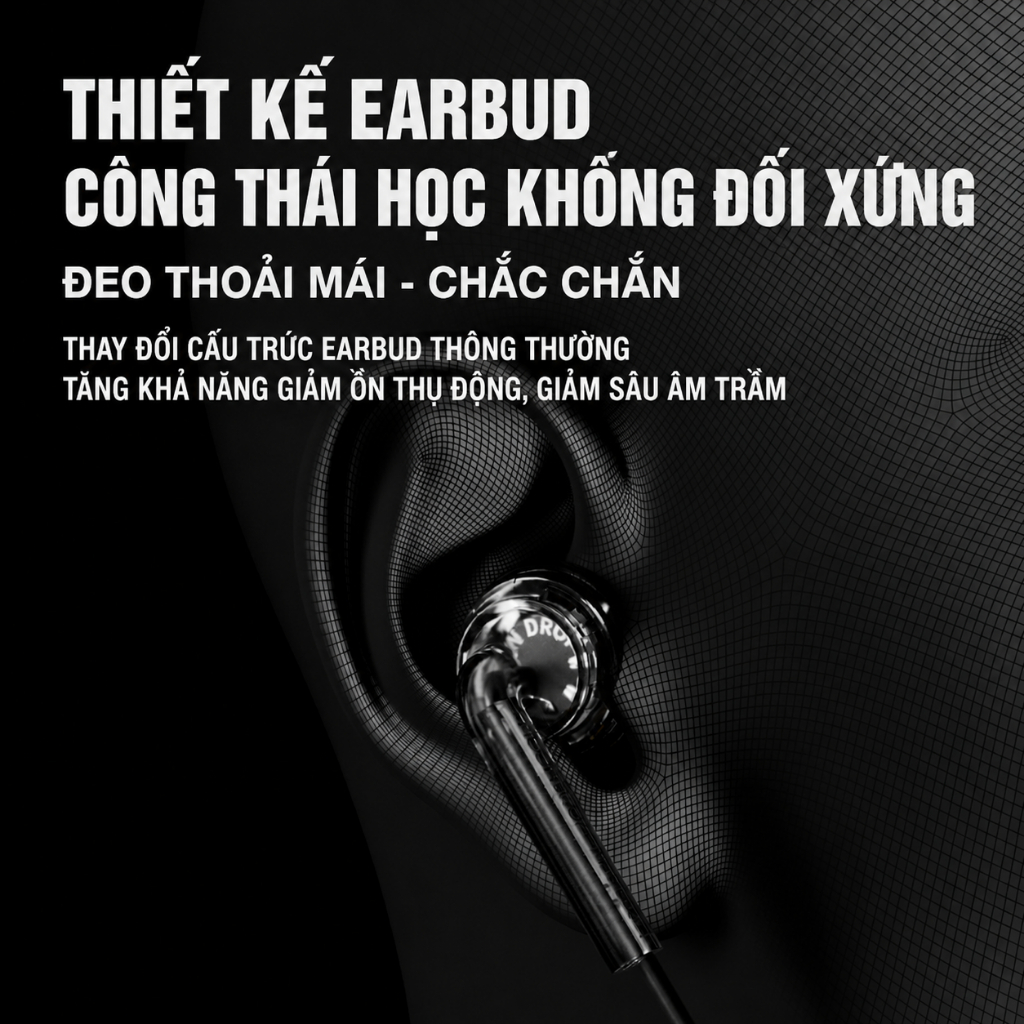 Tai Nghe Có Dây MOONDROP NICE BUDS Chính Hãng  | Tai Nghe Earbuds Có Mic | Chân Cắm 3.5mm | BH12T | BigBuy360 - bigbuy360.vn