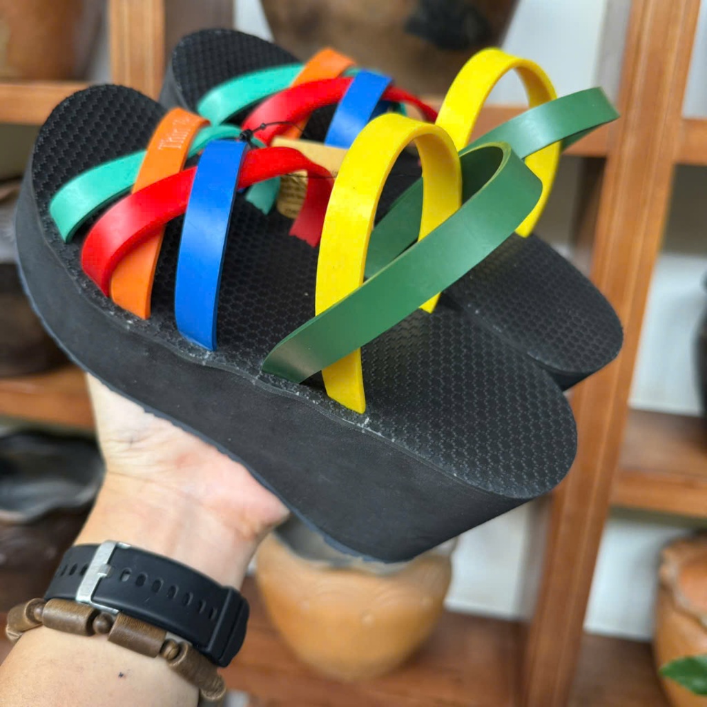 Dép đế cao 6-8cm 6 quai màu thời trang, thủ công của Vua dép lốp Phạm Quang Xuân, bảo hành,sẵn hàng