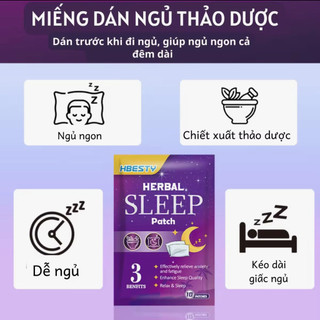 Miếng dán Sleep Patch cảI thiện rốI loạn giấc ngủ miếng dán hỗ trợ giấc ngủ 10 miếng