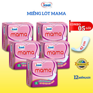 Miếng Lót ICOOL Mama Sau Sinh Cho Mẹ Bầu Gói 12 Miếng 42 Cm Mặt Vải Thấm Hút Tốt kháng khuẩn khử mùi