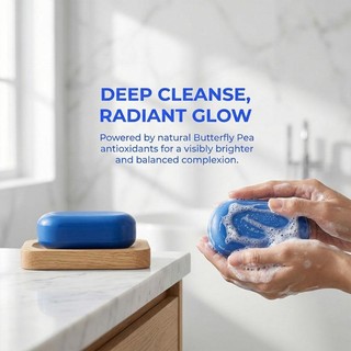 Xà Phòng Xanh Dok Anchan Chiết Xuất Hoa Đậu Biếc - Giúp Da Sáng Khỏe, Mịn Màng, Cấp Ẩm & Chống Oxy Hóa (65g)
