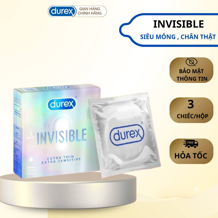 (Che tên) 1 Hộp Bao Cao Su Durex Hàng Chính Hãng Hộp 3 Chiếc Med love