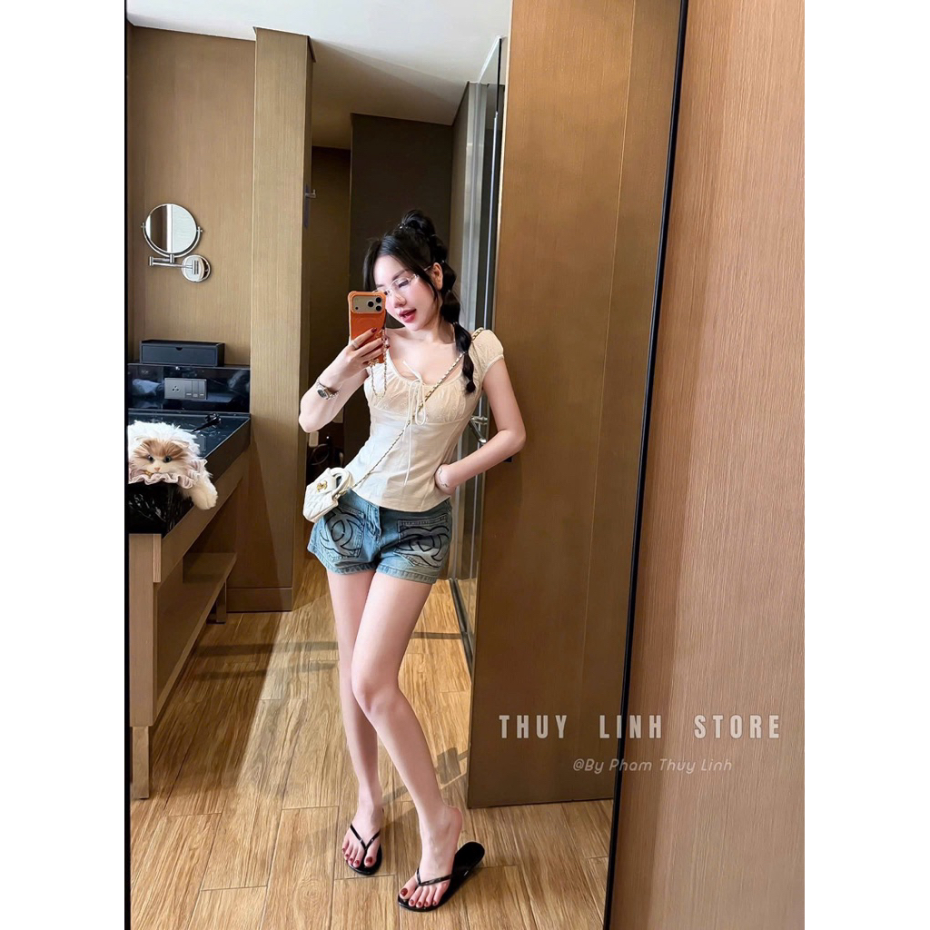 [𝐒𝐮𝐙𝐲] Áo Thun Thắt Nơ Miêu QCCC (47-56kg)