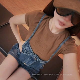 Quần Yếm Jean Đùi 2 Dây #9996 [Sẵn Ship]