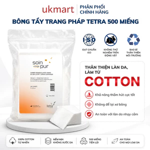 Bông Tẩy Trang Pháp Tetra Medical Carrés De Coton 500-600 miếng Le Soin Làl'état Pur 500- 600 Miếng