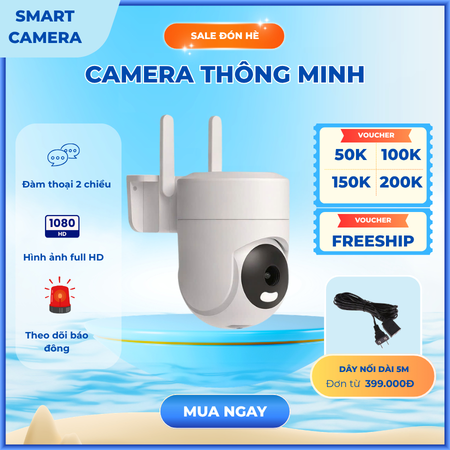 Camera WiFi Không Dây 1080P Dùng Trong Nhà Ngoài Trời Camera Quan Sát Ngày Đêm Đàm Thoại 2 Chiều Phát Hiện Chuyển Động