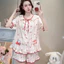 Bộ Đồ Ngủ Nữ JUSOKA Pijama Chất Đũi Vân Mây Hoạ Tiết Mèo Hello Kitty Có Túi Dễ Thương DU48