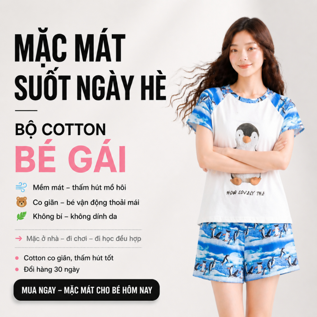 Quần Áo Bé Gái Mùa Hè – Bộ Cotton Áo Thun Quần Short Mát B70 | JJ Kids Fashion