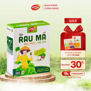Bột Rau Má Đậu Xanh Cốt Dừa Quảng Thanh Hộp 180g (12 gói x 15g)