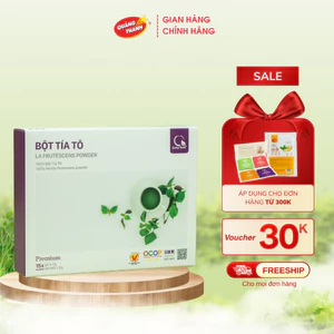 Bột Tía Tô Sấy Lạnh Nguyên Chất Quảng Thanh Hộp 45g (15 gói x 3g) - Giảm mụn, mờ thâm nám