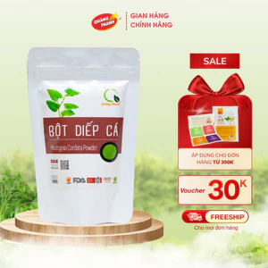 Bột Diếp Cá Quảng Thanh 100% Nguyên Chất Sấy Lạnh Gói 100 gr - Mát gan, hỗ trợ tiêu hóa