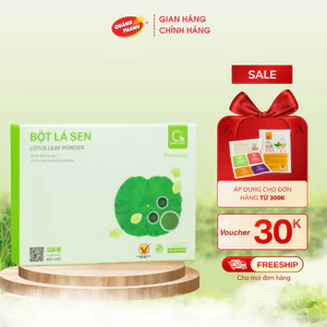 Bột Lá Sen Sấy Lạnh Quảng Thanh Hộp 45g (15 gói x 3g) - Ngủ ngon, giảm mỡ máu, giảm cân, mờ nám, tàn nhang